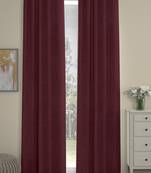 ROSARA HOME Pack of 2 Eyelet Polyester Curtains,Maroon