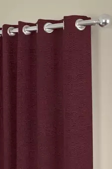 ROSARA HOME Pack of 2 Eyelet Polyester Curtains,Maroon