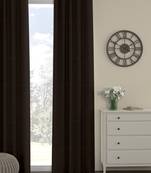 ROSARA HOME Pack of Single Eyelet Polyester Curtain,Dark Brown