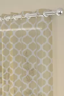 ROSARA HOME Pack of 2 Eyelet Cotton Curtains,Yellow