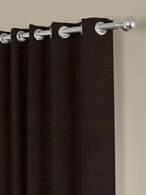 ROSARA HOME Pack of Single Eyelet Polyester Curtain,Dark Brown 2