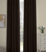 ROSARA HOME Pack of 2 Eyelet Polyester Curtains,Dark Brown
