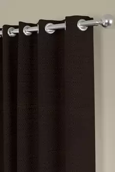 ROSARA HOME Pack of 2 Eyelet Polyester Curtains,Dark Brown