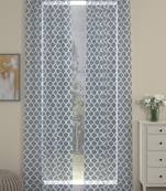 ROSARA HOME Pack of 2 Eyelet Cotton Curtains,Grey