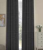 ROSARA HOME Pack of 2 Eyelet Polyester Curtains,Dark Grey