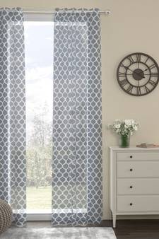 ROSARA HOME Pack of Single Eyelet Cotton Curtain,Grey
