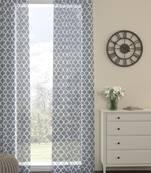 ROSARA HOME Pack of Single Eyelet Cotton Curtain,Grey