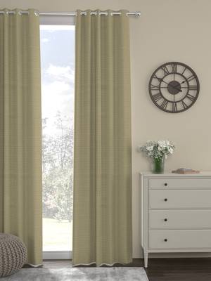 ROSARA HOME Pack of Single Eyelet Polyester Curtain,Beige 1