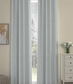 ROSARA HOME Pack of 2 Eyelet Polyester Curtains,Light Grey