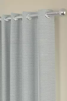 ROSARA HOME Pack of 2 Eyelet Polyester Curtains,Light Grey