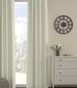 ROSARA HOME Pack of Single Eyelet Polyester Curtain,Cream