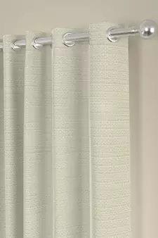 ROSARA HOME Pack of 2 Eyelet Polyester Curtains,Cream