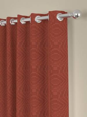 ROSARA HOME Pack of 2 Eyelet Polyester Curtains,Rust 2