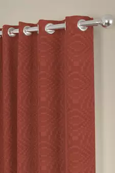ROSARA HOME Pack of 2 Eyelet Polyester Curtains,Rust