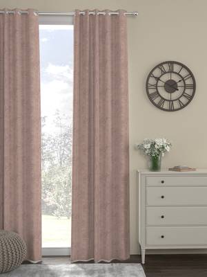 ROSARA HOME Pack of Single Eyelet Polyester Curtain,Blush 1