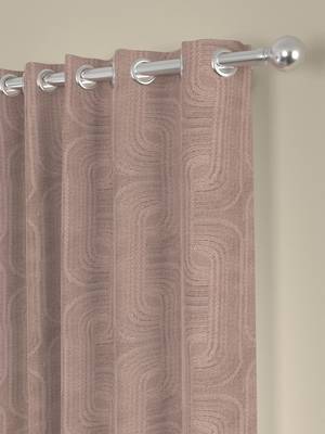 ROSARA HOME Pack of Single Eyelet Polyester Curtain,Blush 2
