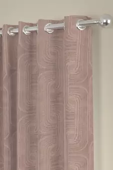 ROSARA HOME Pack of 2 Eyelet Polyester Curtains,Blush