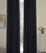 ROSARA HOME Pack of 2 Eyelet Velvet Curtains,Charcoal