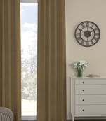 ROSARA HOME Pack of Single Eyelet Velvet Curtain,Sand