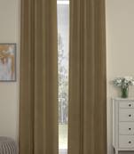 ROSARA HOME Pack of 2 Eyelet Velvet Curtains,Sand