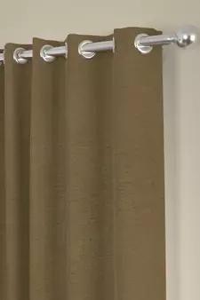 ROSARA HOME Pack of 2 Eyelet Velvet Curtains,Sand