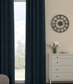 ROSARA HOME Pack of Single Eyelet Polyester Curtain,Dark Blue
