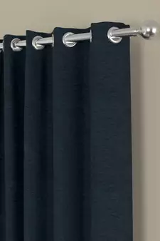 ROSARA HOME Pack of 2 Eyelet Polyester Curtains,Dark Blue