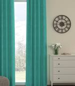 ROSARA HOME Pack of Single Eyelet Polyester Curtain,Light Blue