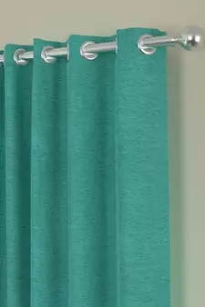 ROSARA HOME Pack of 2 Eyelet Polyester Curtains,Light Blue