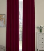 ROSARA HOME Pack of 2 Eyelet Polyester Curtains,Maroon