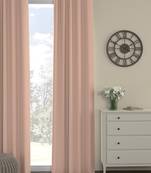 ROSARA HOME Pack of Single Eyelet Polyester Curtain,Peach