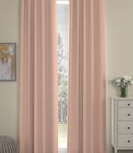 ROSARA HOME Pack of 2 Eyelet Polyester Curtains,Peach