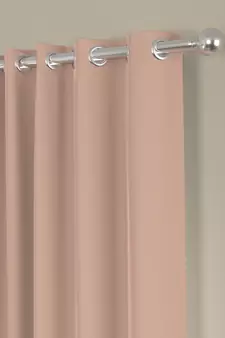 ROSARA HOME Pack of 2 Eyelet Polyester Curtains,Peach