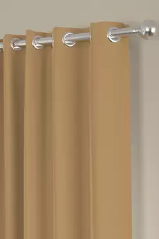 ROSARA HOME Pack of 2 Eyelet Polyester Curtains,Taupe