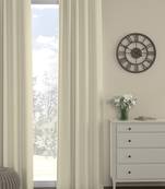 ROSARA HOME Pack of Single Eyelet Polyester Curtain,Cream
