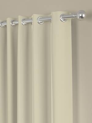 ROSARA HOME Pack of Single Eyelet Polyester Curtain,Cream 2