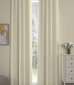 ROSARA HOME Pack of 2 Eyelet Polyester Curtains,Cream
