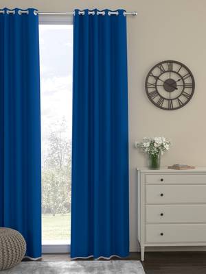 ROSARA HOME Pack of Single Eyelet Polyester Curtain,Cobalt Blue 1