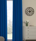 ROSARA HOME Pack of Single Eyelet Polyester Curtain,Cobalt Blue