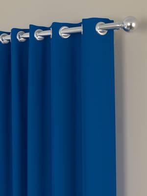 ROSARA HOME Pack of Single Eyelet Polyester Curtain,Cobalt Blue 2