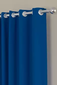 ROSARA HOME Pack of 2 Eyelet Polyester Curtains,Cobalt Blue