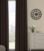 ROSARA HOME Pack of Single Eyelet Polyester Curtain,Dark Brown