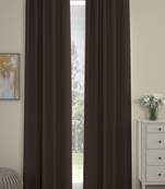 ROSARA HOME Pack of 2 Eyelet Polyester Curtains,Dark Brown