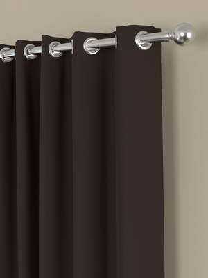 ROSARA HOME Pack of 2 Eyelet Polyester Curtains,Dark Brown 2