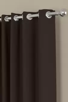 ROSARA HOME Pack of 2 Eyelet Polyester Curtains,Dark Brown