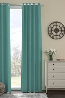 ROSARA HOME Pack of Single Eyelet Polyester Curtain,Mint Green