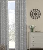 ROSARA HOME Pack of Single Eyelet Polyester Curtain,Silver