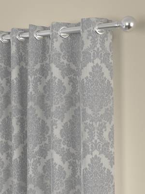 ROSARA HOME Pack of Single Eyelet Polyester Curtain,Silver 2