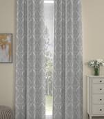 ROSARA HOME Pack of 2 Eyelet Polyester Curtains,Silver