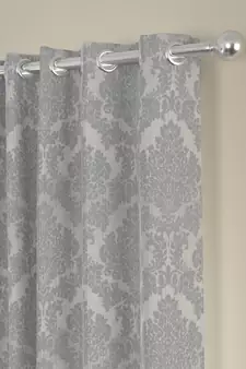 ROSARA HOME Pack of 2 Eyelet Polyester Curtains,Silver